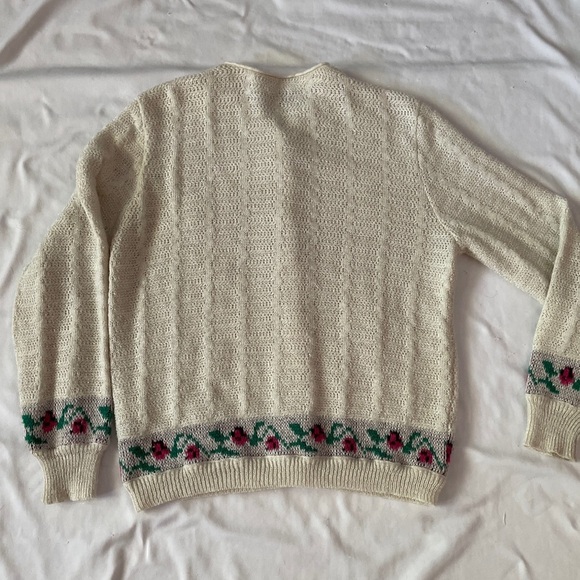 CARLA FERRONI By Lady Jane Ivory Short Cardigan Sweater Size Large Made in Italy - Picture 4 of 12